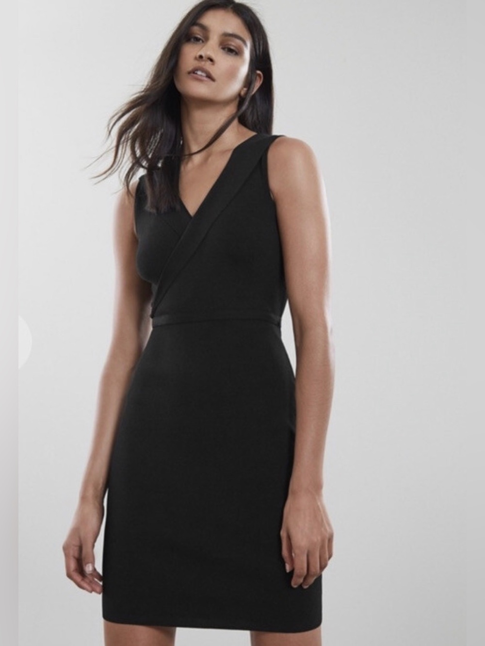 Reiss Black V-Neck Sleeveless Mini Dress